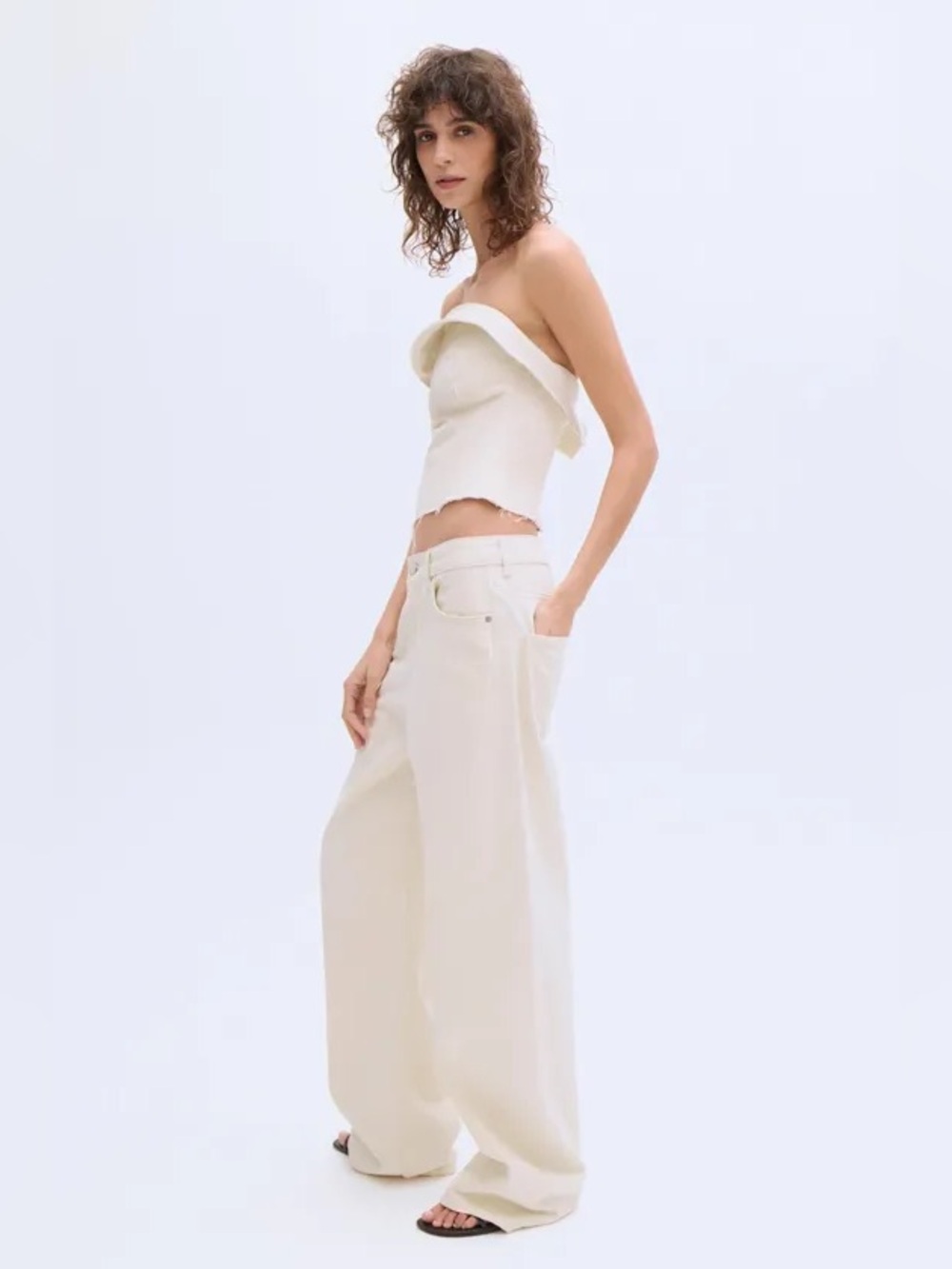 Zara ZW Collection Strapless Ruffle Top - Picture 2 of 7